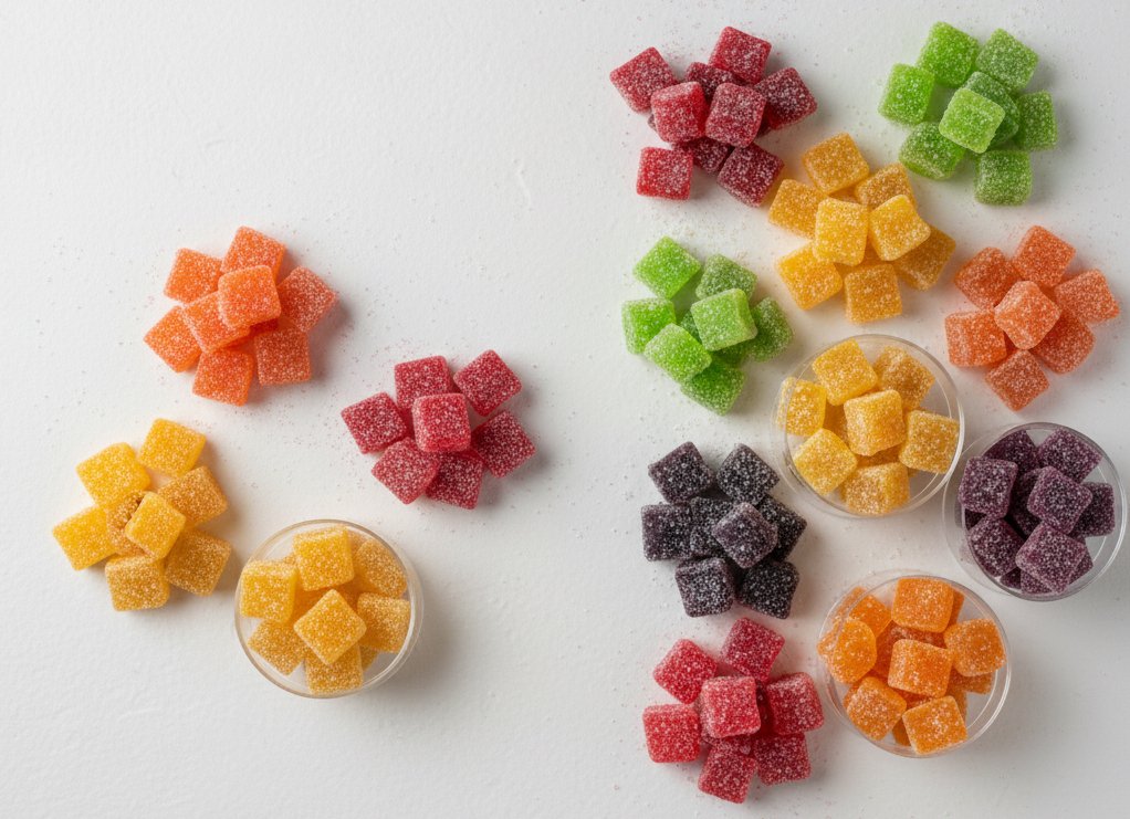 A collection of unbranded artisanal pâte de fruit for white label services