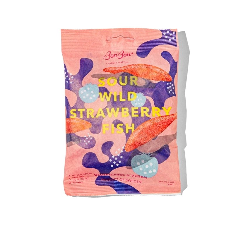 Sour Wild Strawberry Fish - Swedish Candy Pâte de Fruit